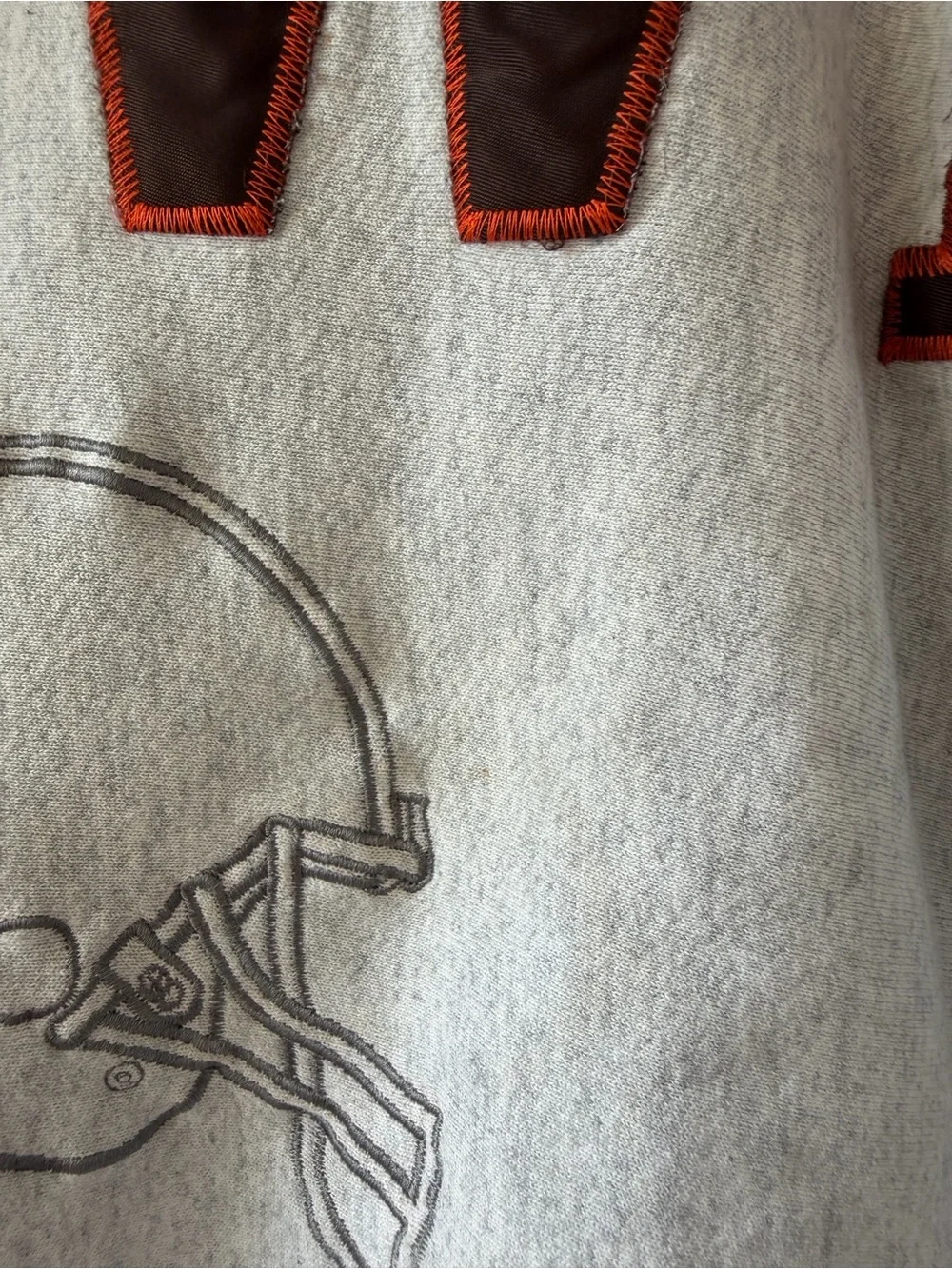 Vintage-Inspired Gray Crewneck Sweatshirt with Brown Lettering Made in USA